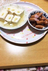 今日の晩御飯  絹ごし豆腐の生姜 