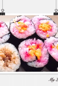 簡単♡桜でんぶ巻き寿司♡