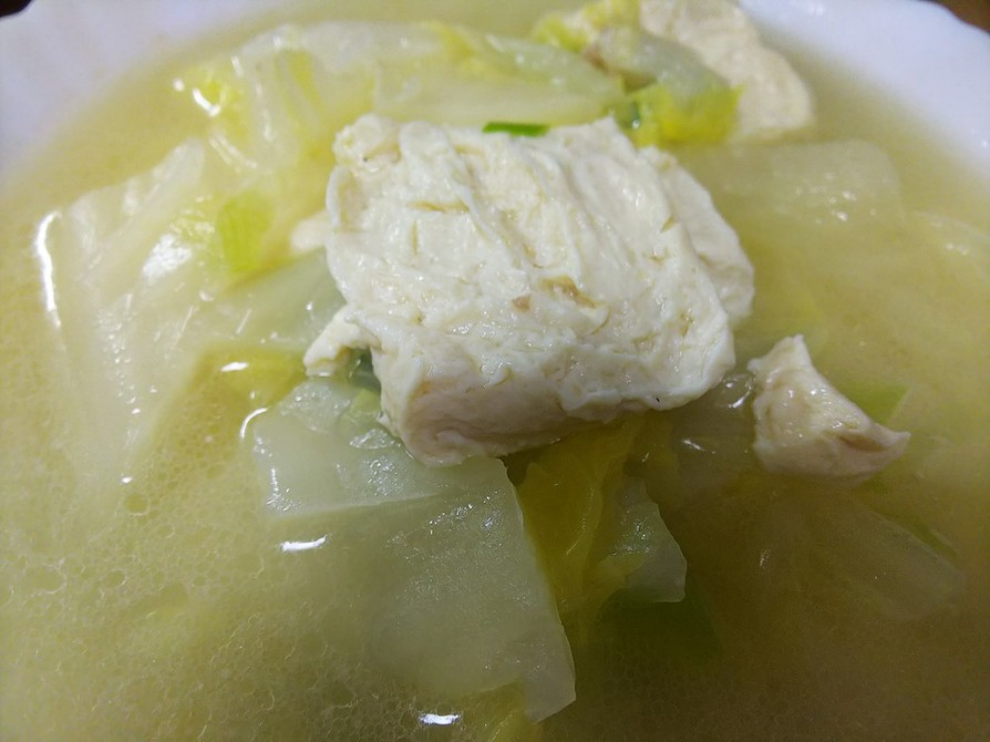 簡単中華・白菜と凍み豆腐のスープの画像