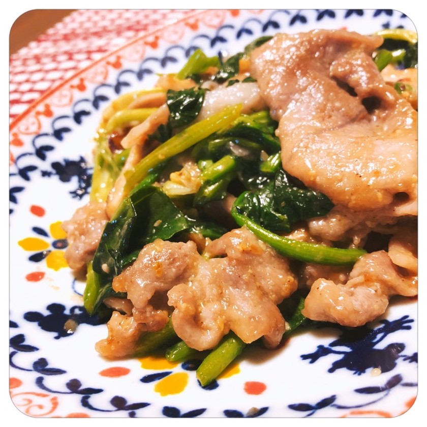 豚肉とほうれん草のごま味噌炒め by yanshi★ 【クックパッド】 簡単おいしいみんなのレシピが355万品