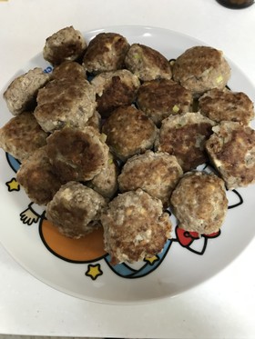 つなぎお好み焼き粉で豆腐入り肉団子