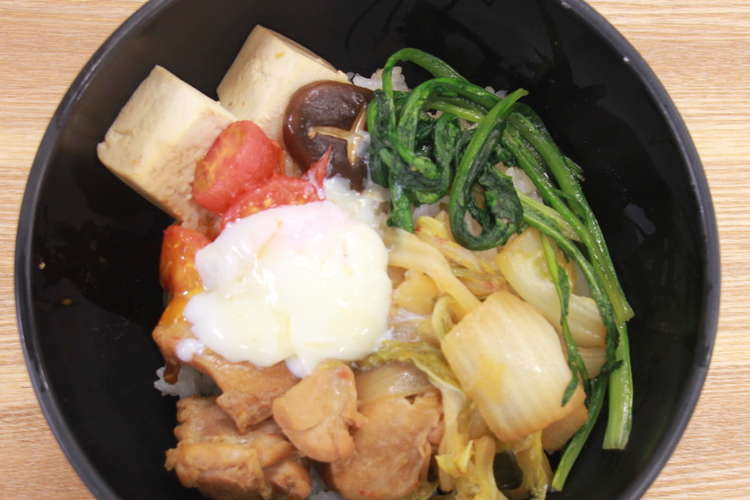 すき焼き風奈良の郷土んぶり レシピ 作り方 By 畿央大学健康栄養学科 クックパッド
