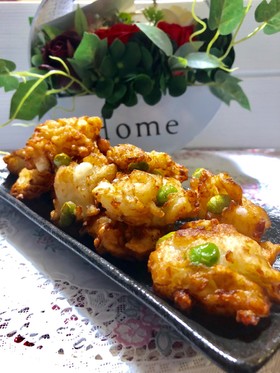 おろし山芋入り〜はんぺん枝豆海老揚げ