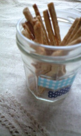 カリカリこうばしい胡麻きなこプリッツ♪