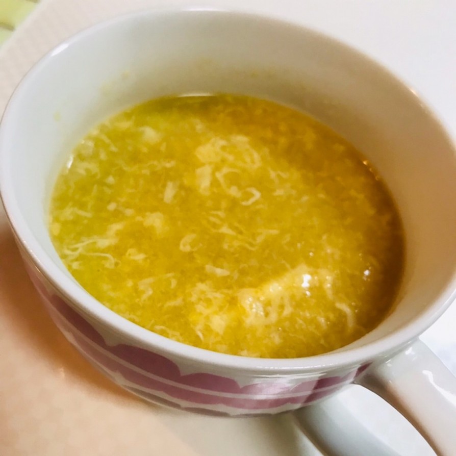 コーンクリーム缶で卵コンソメスープの画像