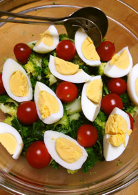 【おかず】春野菜とゆで卵の簡単春色サラダ
