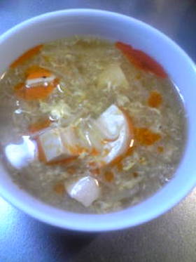 もやしと絹ごし豆腐の酸辣湯風☆