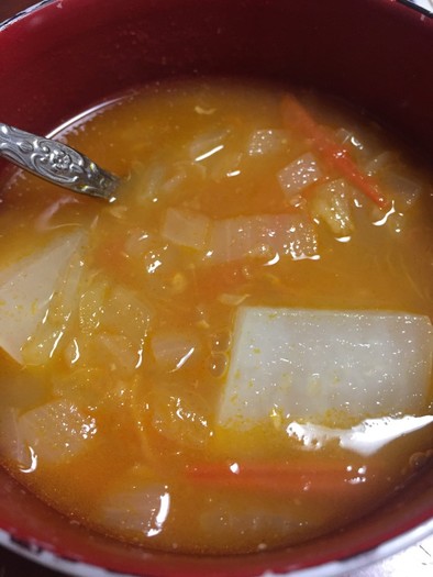 大根のラッサム風スープの写真