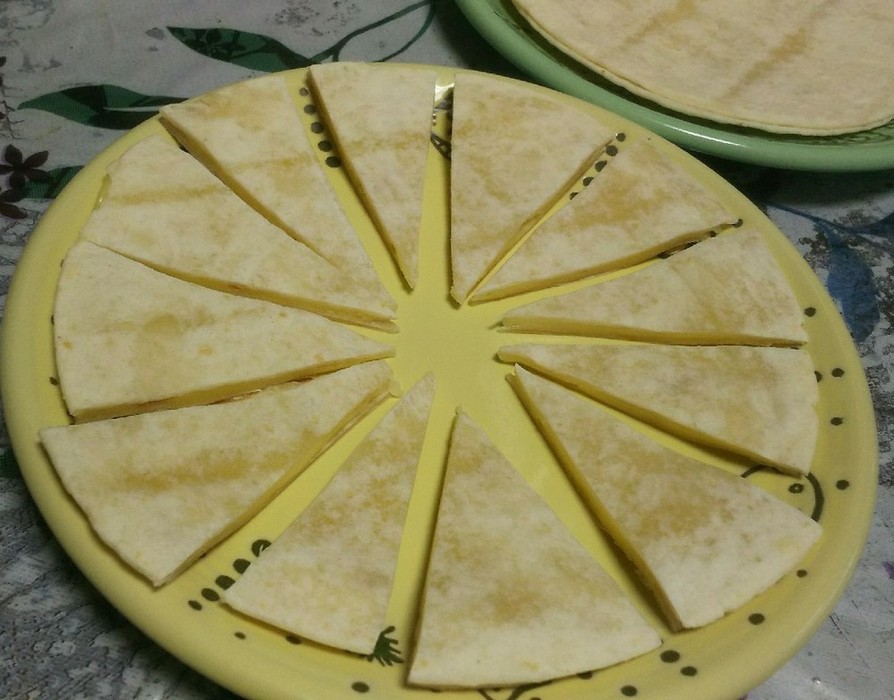トルティーヤのチーズはさみ焼きの画像