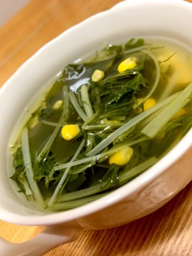 水菜の消費に☆水菜のコンソメスープ