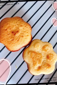 簡単♡バターケーキ(肉球型)