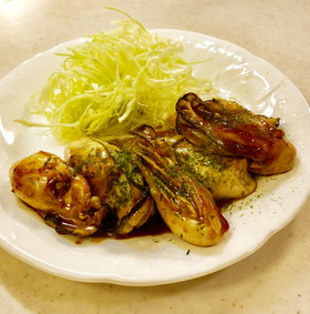 牡蠣のバター醤油炒め
