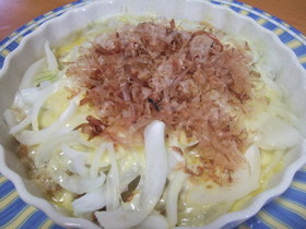 残ったトンカツアレンジ☆新玉チーズ焼き☆