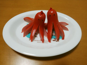 お弁当☆レンジで8本足たこさんウインナー