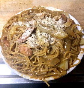 ワンポットでズボラなカレーパスタ