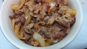 レンジで簡単牛丼