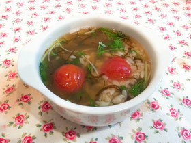 さっぱりもずく雑炊