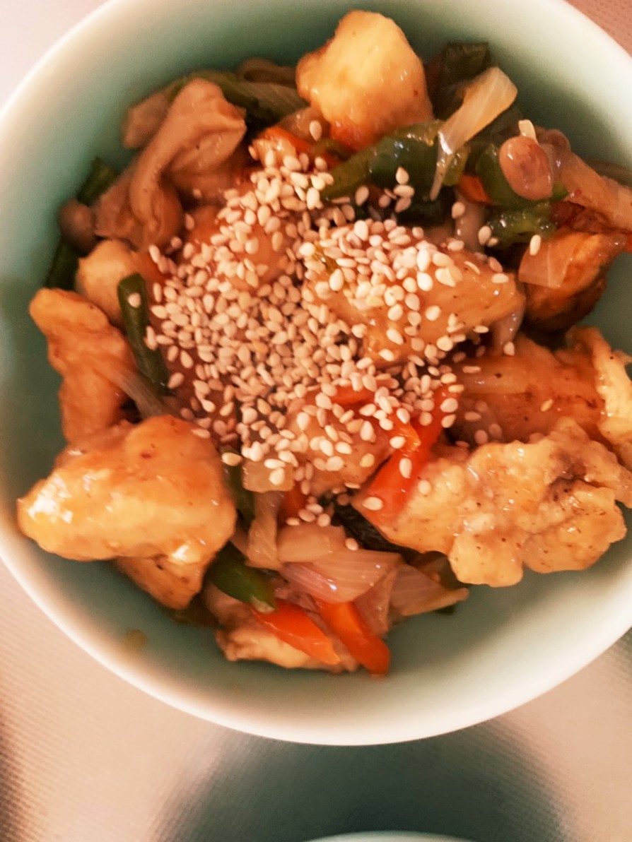 鶏胸肉と野菜のピリ辛中華風炒めの画像