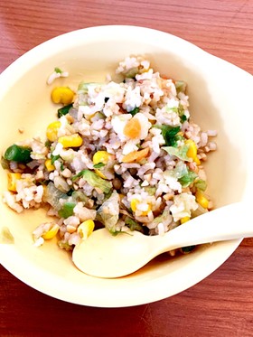 〜離乳食完了〜納豆レタスチャーハン