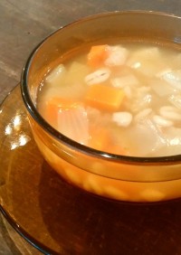 アレンジも楽しみ！押し麦と根菜のスープ