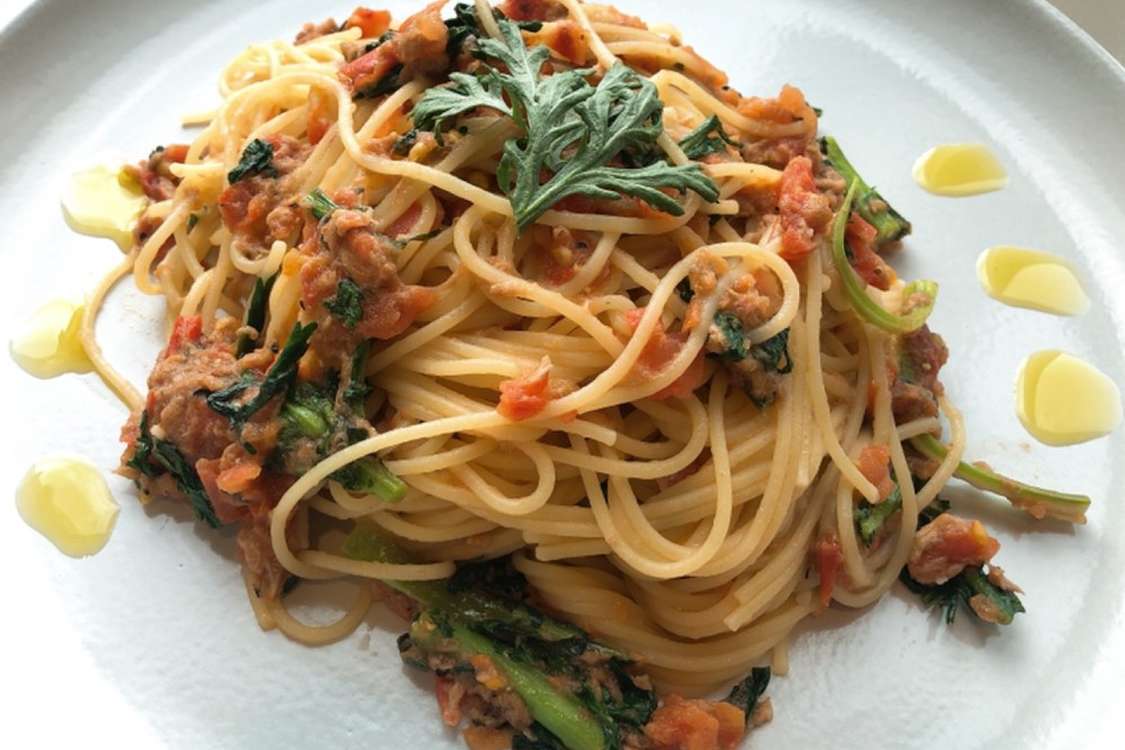 春菊とツナとトマトで 簡単おしゃれパスタ レシピ 作り方 By あねこちゃん クックパッド 簡単おいしいみんなのレシピが379万品