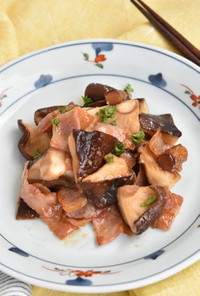 椎茸とベーコンのガリバタ醤油焼き