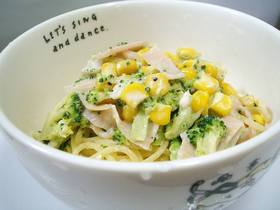 ハムとコーンのクリームパスタ♪