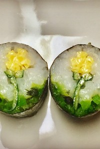 寿司型・模様巻き(タンポポ2個で弁当用)