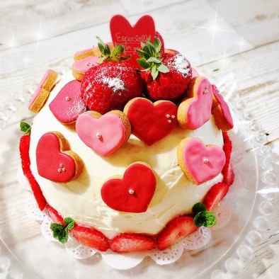 ♡クリームチーズホイップのいちごケーキ♡の写真