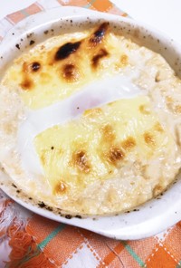 半熟卵の明太マヨ豆腐グラタン