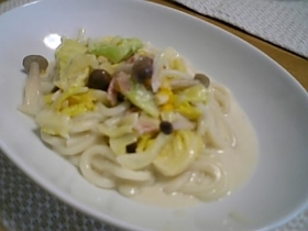 フォークで食べる☆クリームうどん