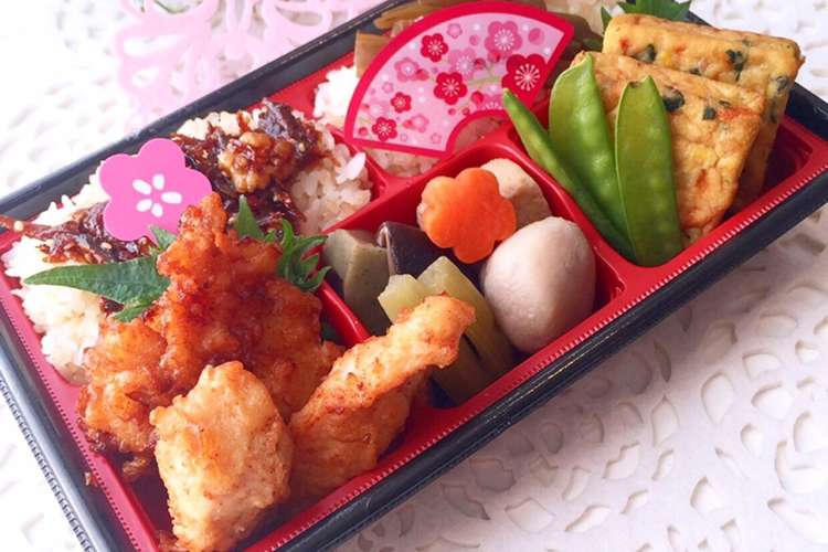3月13日 鶏竜田揚げ弁当 詰め方 レシピ 作り方 By Lunadrop クックパッド 簡単おいしいみんなのレシピが352万品
