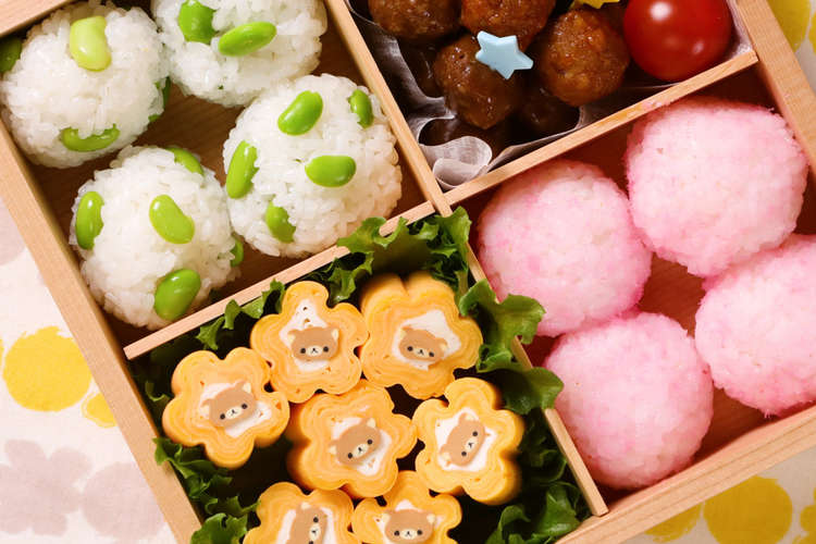 リラックマで！2色のお花たまご焼き