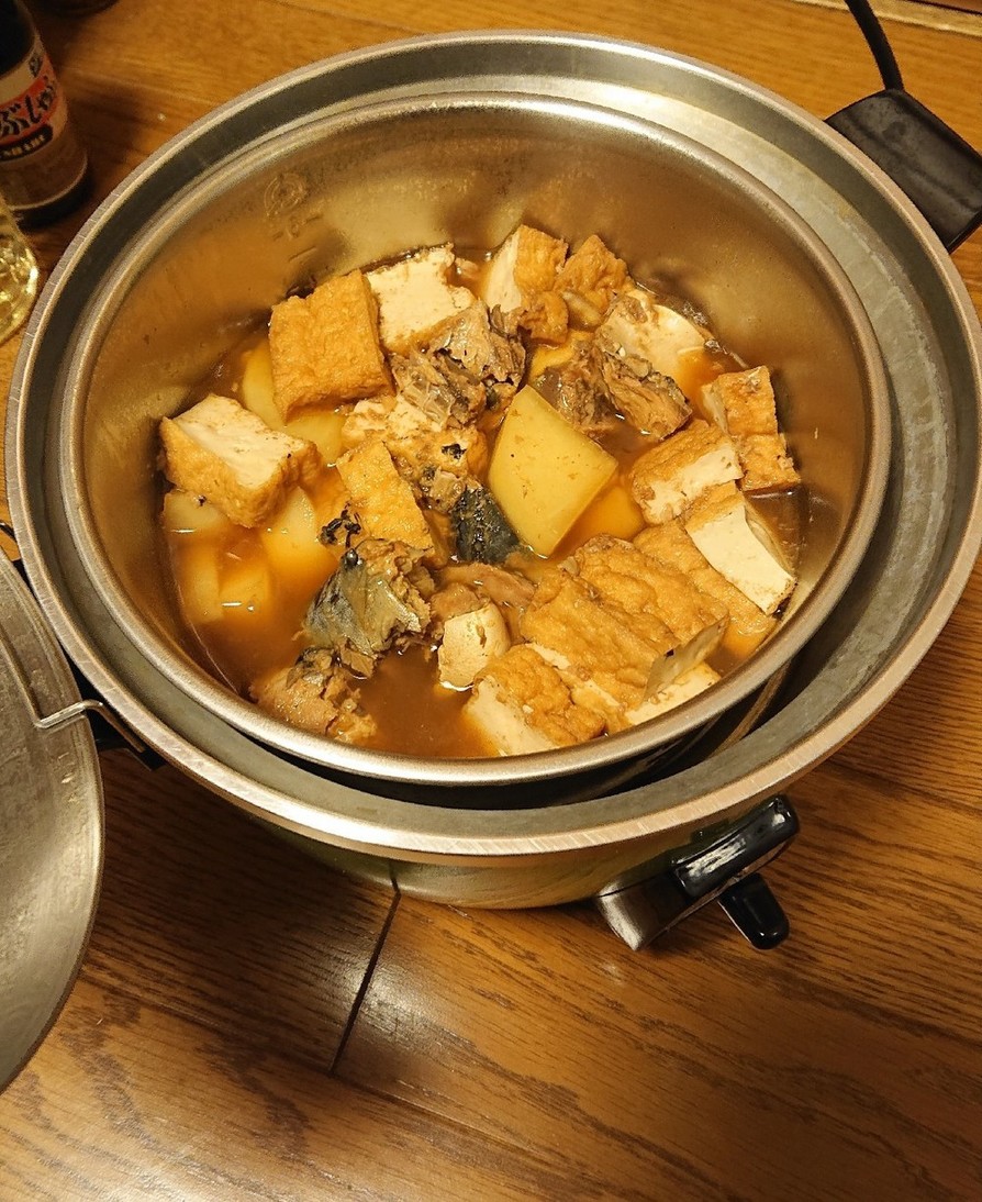 電鍋で簡単！大根、厚揚げ、サバ缶の煮物の画像