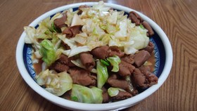 旨い!ホルモンのキャベツ炒め