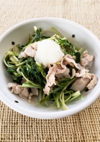 ご飯もすすむ！水菜と豚肉の炒め物(^^)