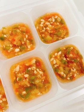 離乳食中期☆野菜と鶏むね肉のトマトソース