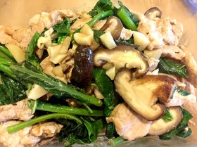 カイラン菜と豚肉のオイスターソース炒め