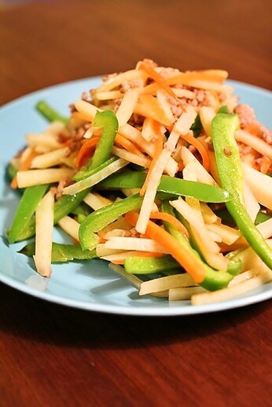 簡単❤3色野菜炒めの写真