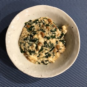 納豆とモロヘイヤのネバネバ豆腐♡
