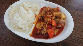 二種ポークのトマトデミカレーライス