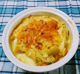薩摩芋と南瓜のカレーソースグラタン☆