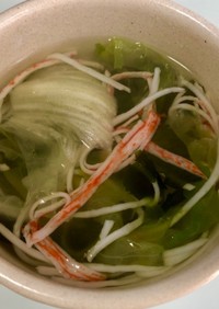 簡単☆レタスとかにかまの中華スープ