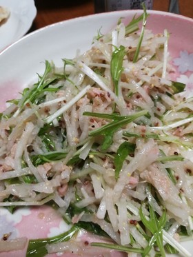マヨなし大根と水菜のツナサラダ