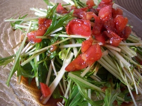 トマトドレッシングで水菜サラダ♪
