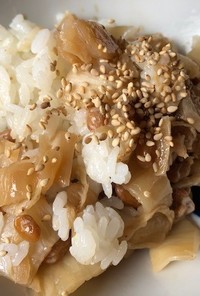 納豆と白菜漬物のチャーハン風