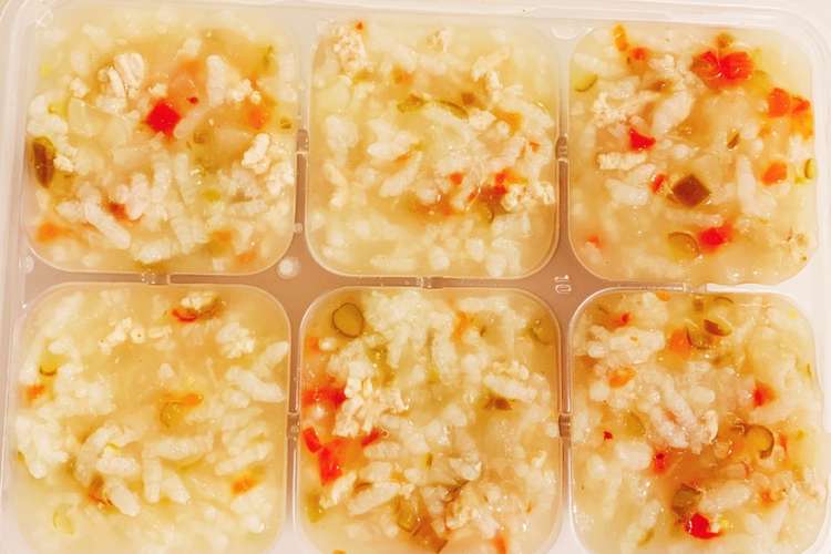 離乳食中期 野菜と鶏むね肉の出汁粥 レシピ 作り方 By Ichimom クックパッド 簡単おいしいみんなのレシピが358万品