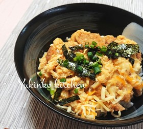 トンカツリメイク☆チーズカツ丼ワサビ醤油
