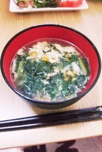 かき菜と卵のスープ