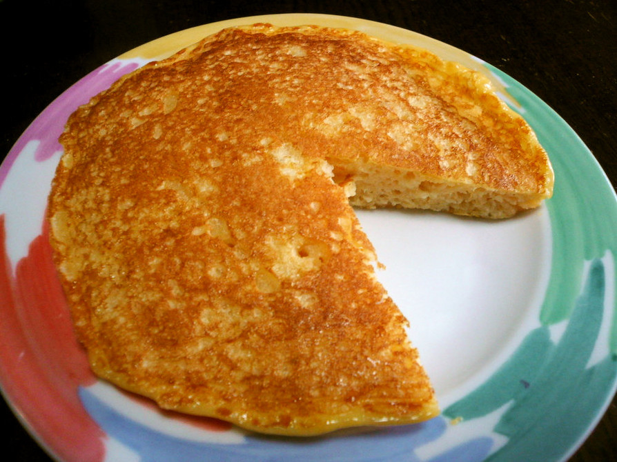 残ったパン粉のホットケーキ（パンケーキ）の画像
